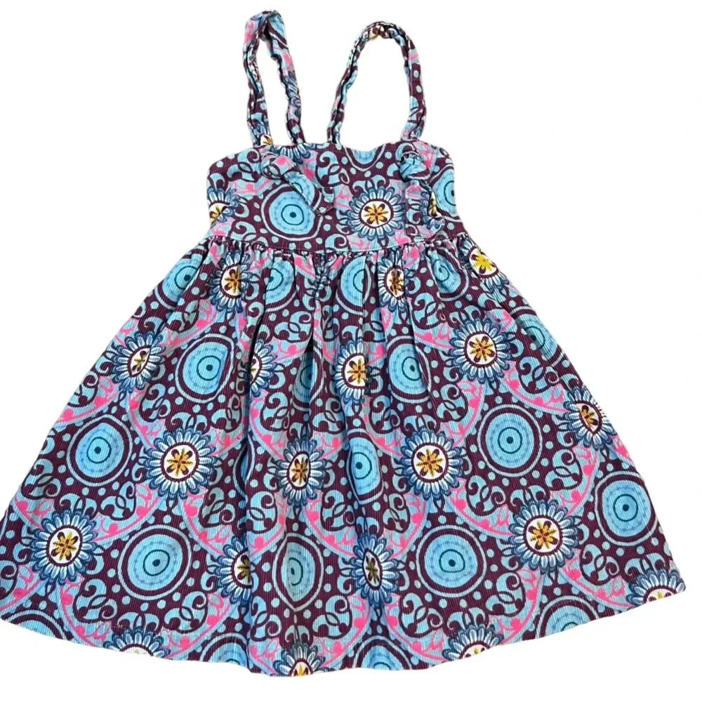 Matilda‎ Jane Paint By Numbers Spin Art Yama Knot Dress Blue Purple Corduroy - 2